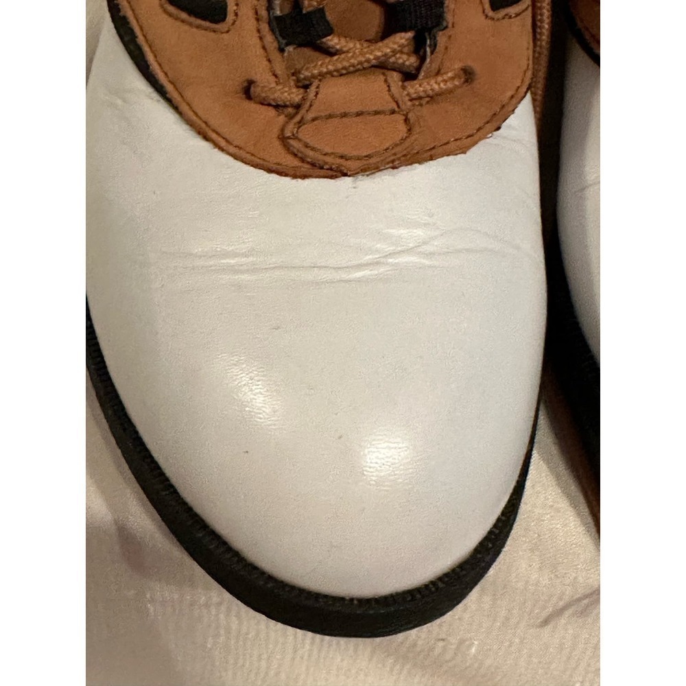Adidas Womens Tan White Leather EVN 791 Lace Up Golf Cleats Shoes Sz 6 - Picture 4 of 12